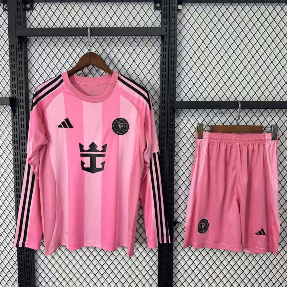 (S-3XL) 1:1 Copy Top Quality 2025/2026 Miami Home Long-sleeve