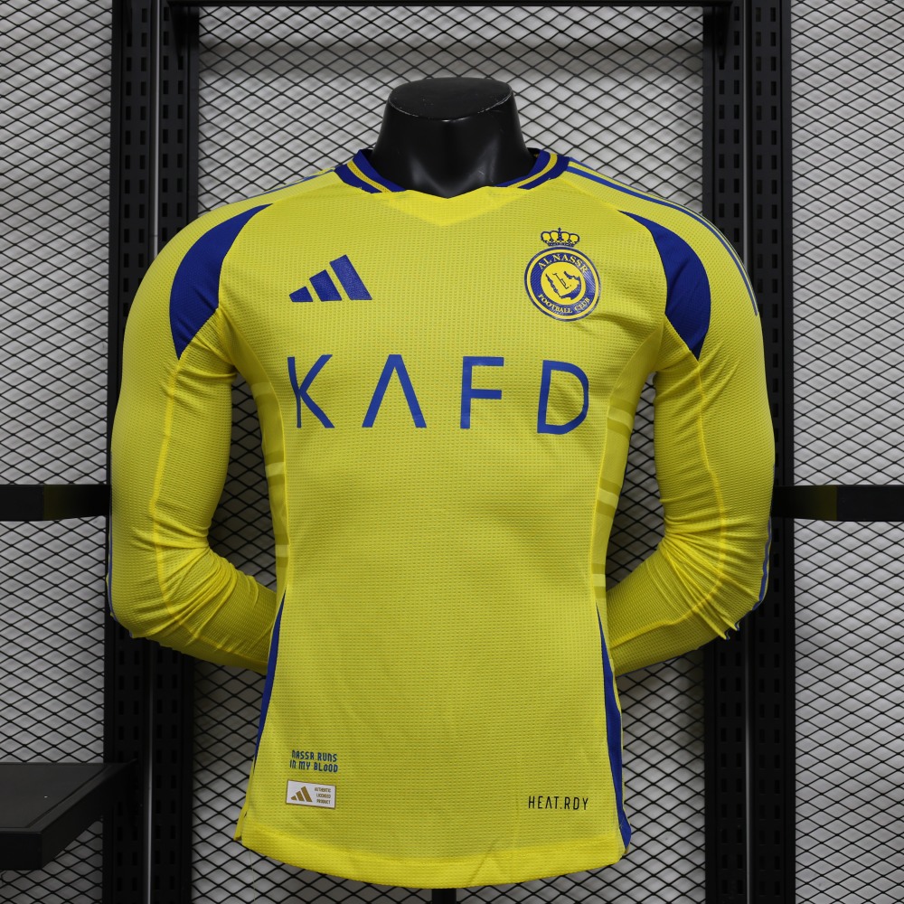(S-3XL) 1:1 Copy Top Quality 2025/2026 Player: Al Nassr Home Long-sleeve