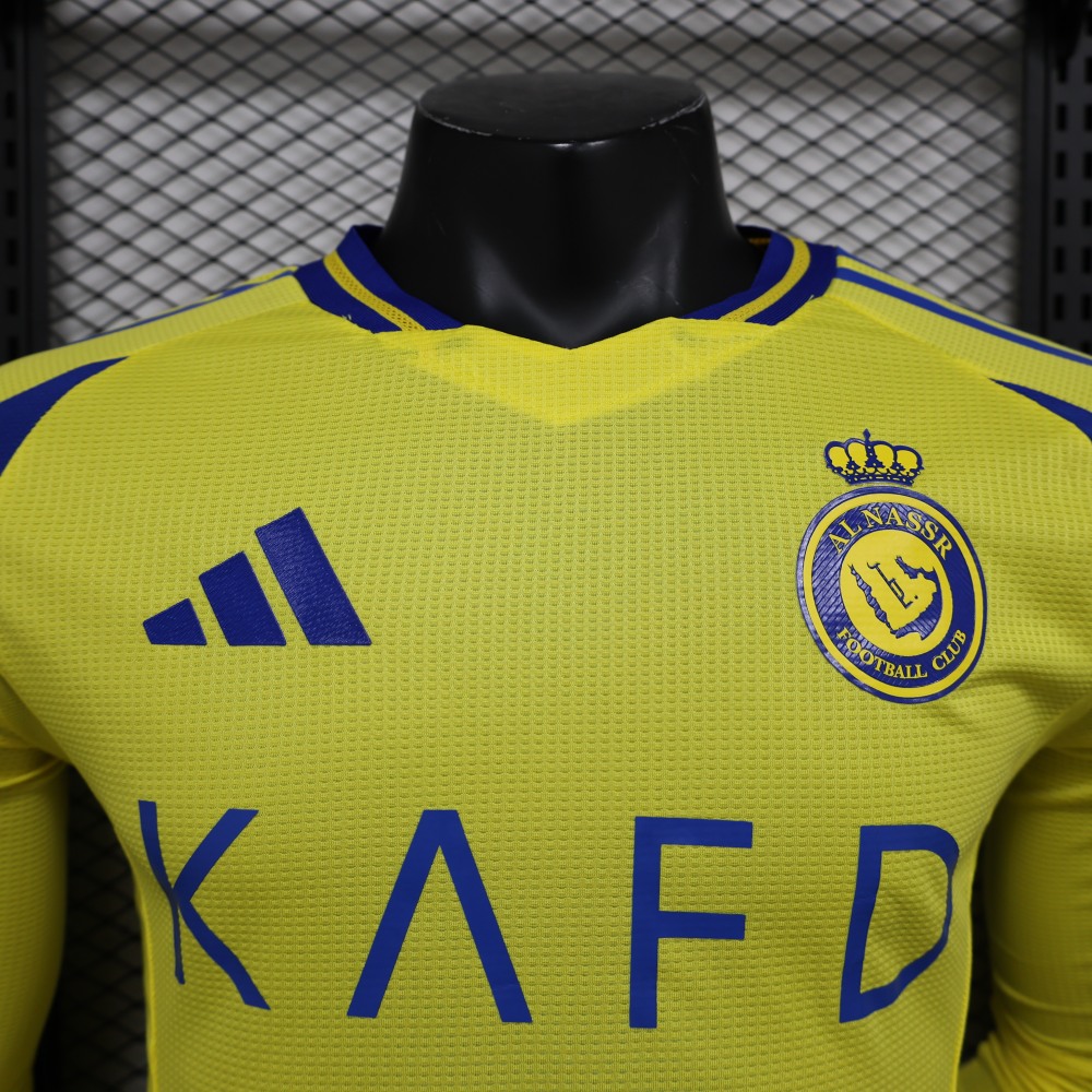 (S-3XL) 1:1 Copy Top Quality 2025/2026 Player: Al Nassr Home Long-sleeve