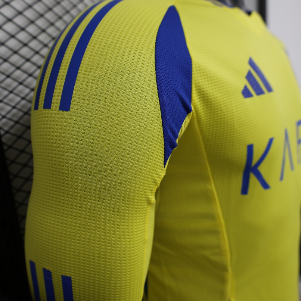 (S-3XL) 1:1 Copy Top Quality 2025/2026 Player: Al Nassr Home Long-sleeve
