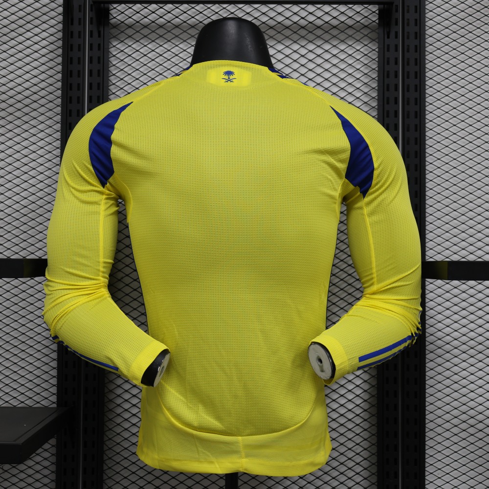 (S-3XL) 1:1 Copy Top Quality 2025/2026 Player: Al Nassr Home Long-sleeve