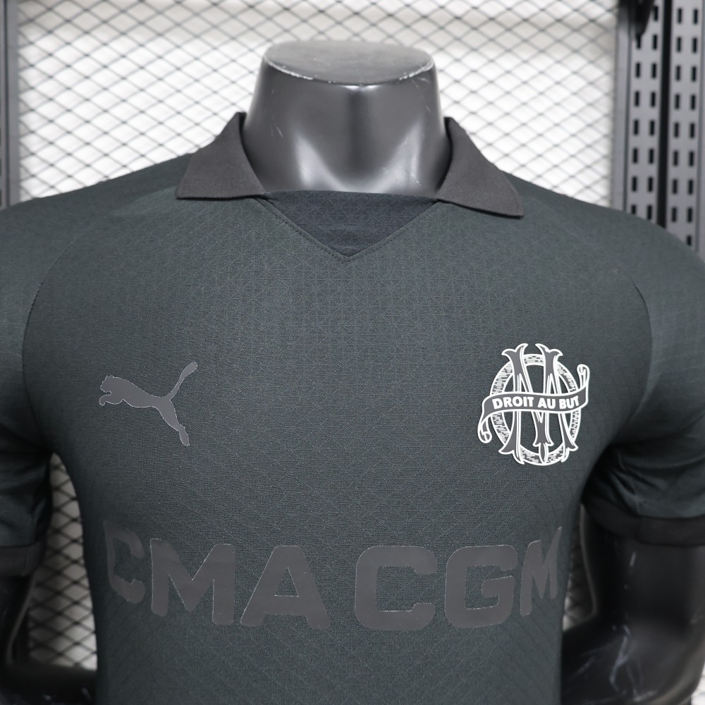 (S-3XL) 1:1 Copy Top Quality 2025/2026 Player: Marseille Anniversary Edition Black