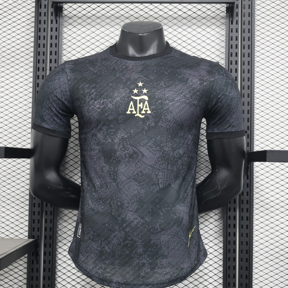 (S-3XL) 1:1 Copy Top Quality 2025/2026 Player: Argentina Special Edition Black