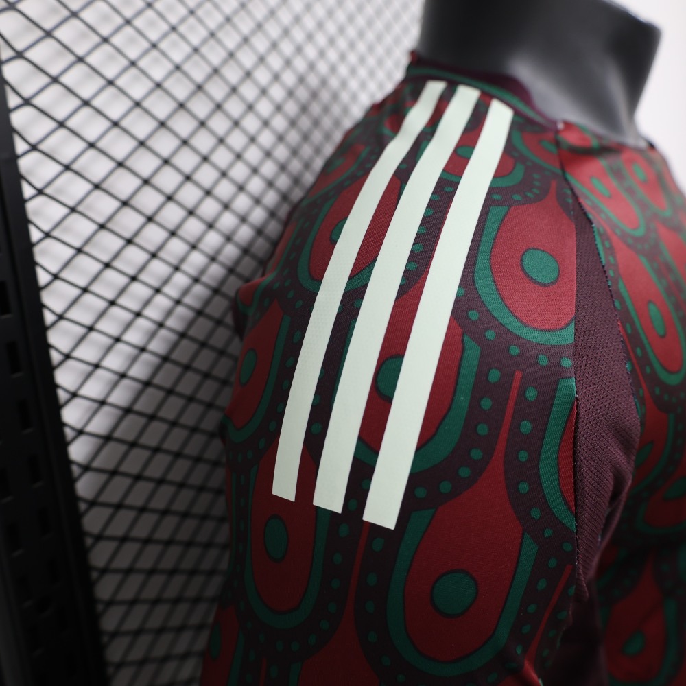 (S-3XL) 1:1 Copy Top Quality 2025/2026 Player: Mexico Home Long Sleeves