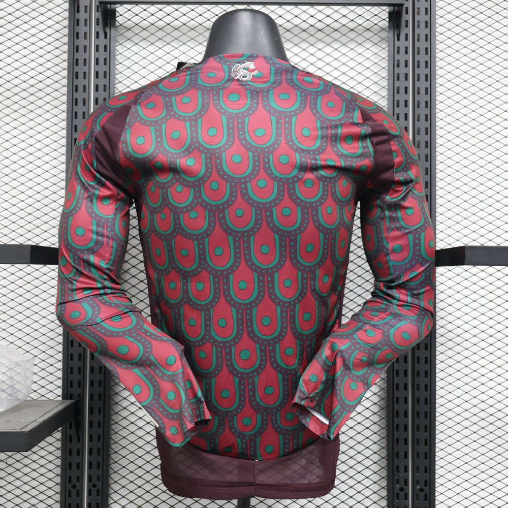 (S-3XL) 1:1 Copy Top Quality 2025/2026 Player: Mexico Home Long Sleeves