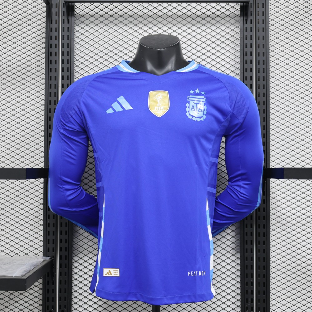 (S-3XL) 1:1 Copy Top Quality 2025/2026 Player: Argentina Away Long Sleeves