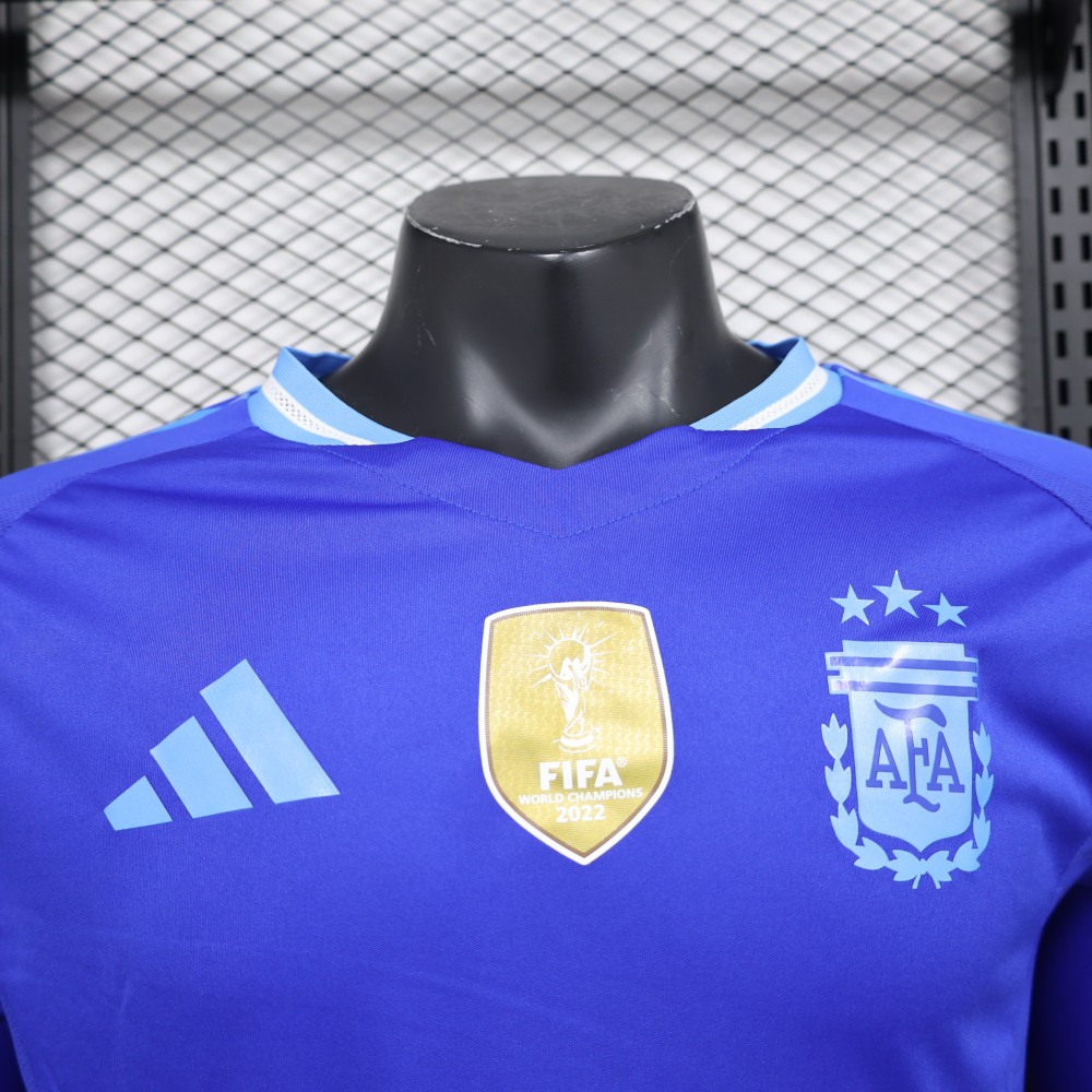 (S-3XL) 1:1 Copy Top Quality 2025/2026 Player: Argentina Away Long Sleeves