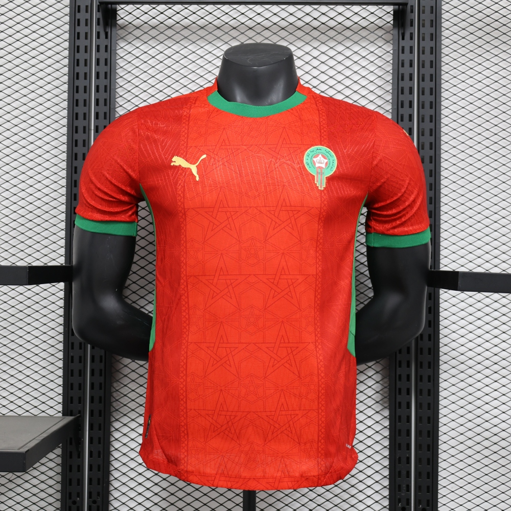 (S-3XL) 1:1 Copy Top Quality 2025/2026 Player: Morocco Home