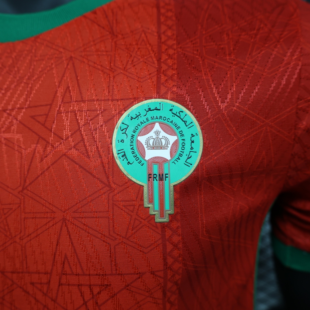 (S-3XL) 1:1 Copy Top Quality 2025/2026 Player: Morocco Home