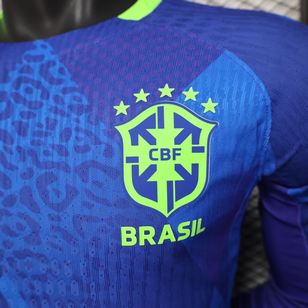 (S-3XL) 1:1 Copy Top Quality 2025/2026 Player: Brazil blue long sleeves