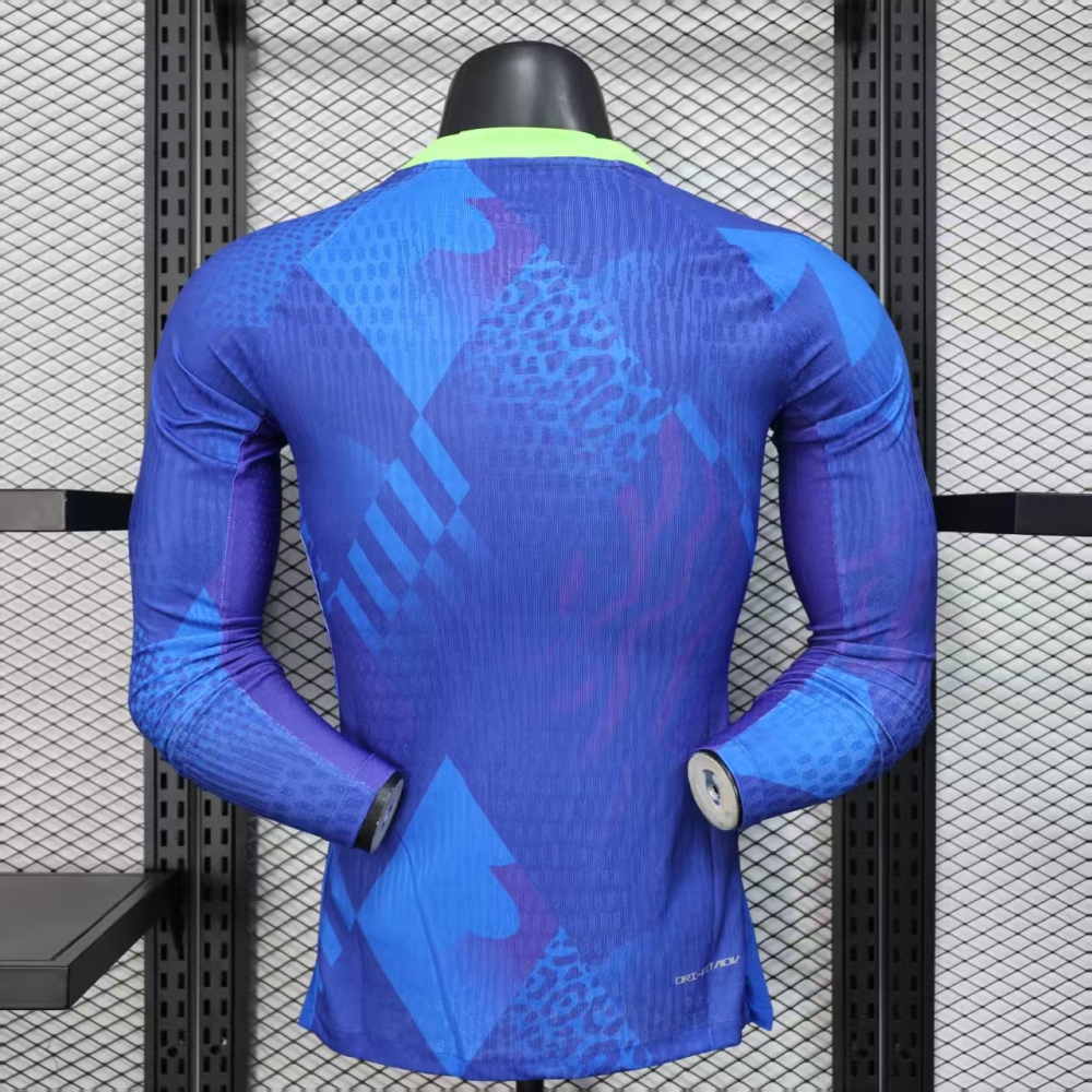 (S-3XL) 1:1 Copy Top Quality 2025/2026 Player: Brazil blue long sleeves