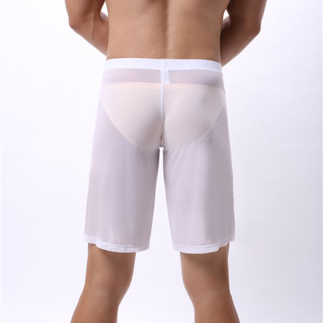 Men Fetish Knee Length Pants Sexy Mesh Summer Lingerie PQA4-54A