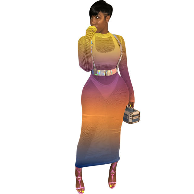 Fashion Cocktail Maxi Dress Sheer Women Break Clothes PQQM3710B