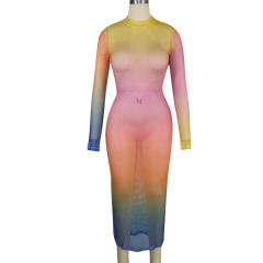 Fashion Cocktail Maxi Dress Sheer Women Break Clothes PQQM3710B