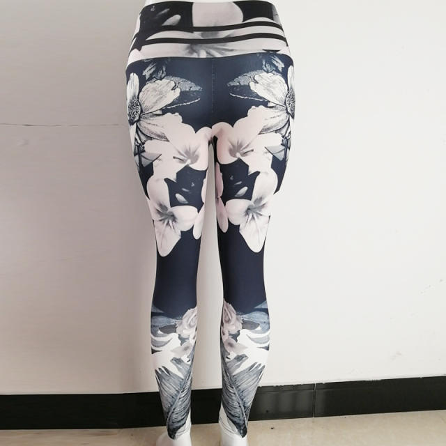 Floral Color Yoga Leggings Sexy Lift Butts Fitness Pants PQHY437