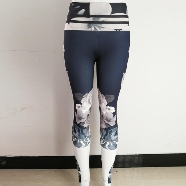 Floral Color Yoga Leggings Sexy Lift Butts Fitness Pants PQHY437