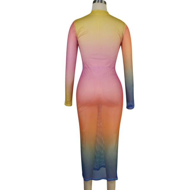 Fashion Cocktail Maxi Dress Sheer Women Break Clothes PQQM3710B