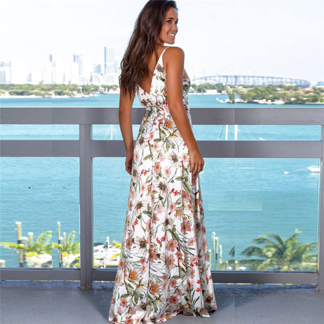 Floral Printed Casual Dresses Sleeveless Summer Trendy Clothing PQ22835B