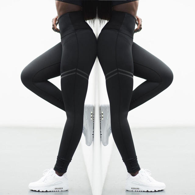 Striped Stretch Yoga Pants Fitness Leggings Sport Capris PQYS7026A