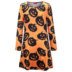 Halloween Mini Dresses For Women Crew Neck Break Clothes PQX013