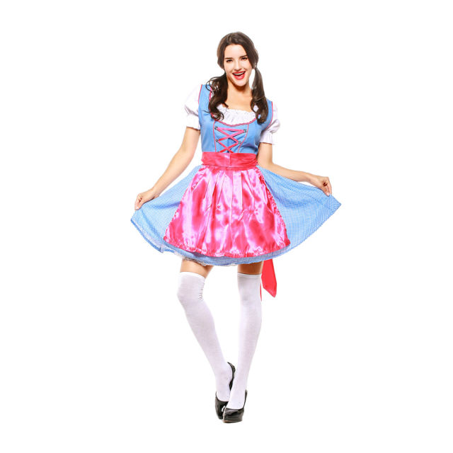 Bavarian Cosplay Bar Waitress Uniform Women German Oktoberfest Costume PQPS7106B