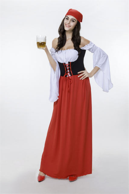 German Long Beer Festival Dress Fat Adult Female Beer Clothing PQPS15091