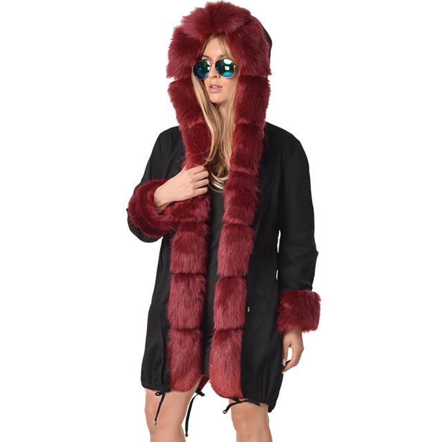 Faux Fur Winter Jacket Women Parker Hannifin Fashion Female Parka PQ19D005