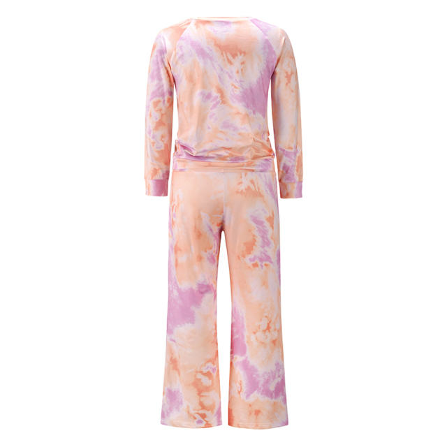 Autumn Tracksuit for Women Tie-dyed Homw Wear Fashion Loungewear PQLH205D