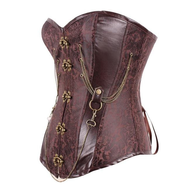 Steampunk Corset Gothic Leather Corset Corsages Sexy Corsage PQT8436