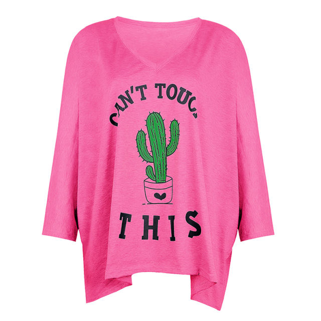 Long Sleeved Printed Winter Top Autumn Round Neck Casual T-shirt PQOM9137B