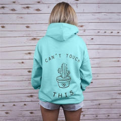 Cactus Print Tops Long Sleeve Hoodies Autumn Winter Sweater for Women PQOM5053D