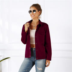 Faux Suede Jacket for Women Autumn Casual Loose Coat PQOM9083D