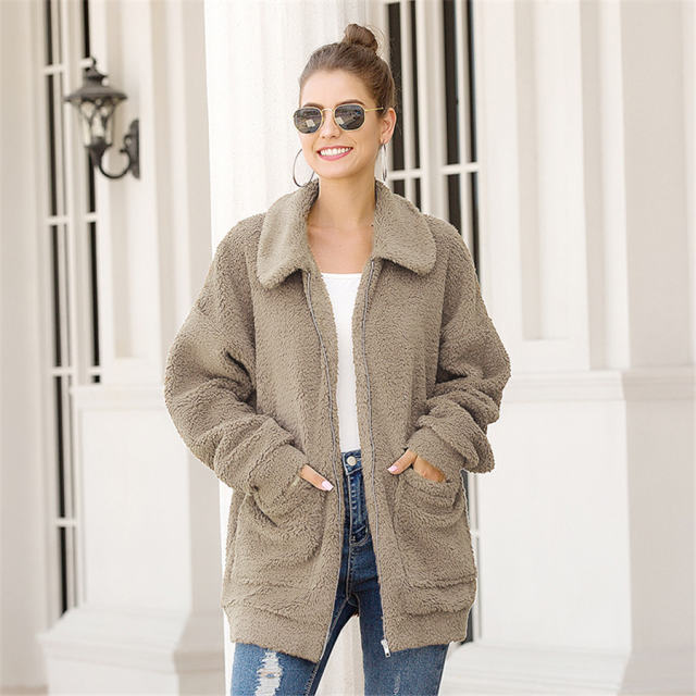 Loose Padded Woolen Coat Winter Jacket for Women PQOM9096A