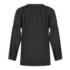 Women Loose Tops Single-breasted Long Sleeve Casual Shirt PQOM9120A