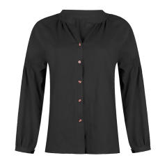 Women Loose Tops Single-breasted Long Sleeve Casual Shirt PQOM9120A