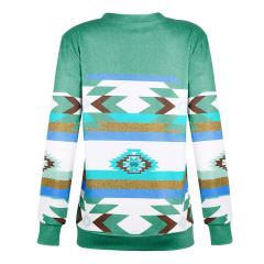 Loose Round Neck Printed Sweatshirt Autumn Long Sleeve Tops PQOM9173