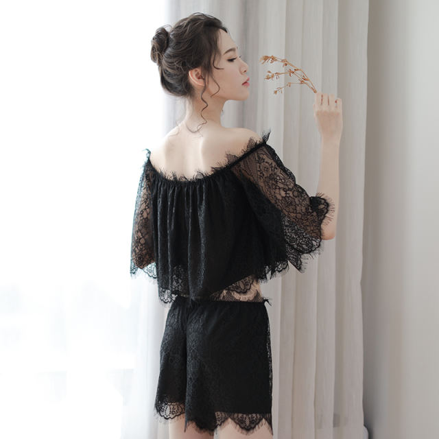 Sexy Lace Lingerie Sets for Women Off-shoulder Tops with Bottoms PQAR5069