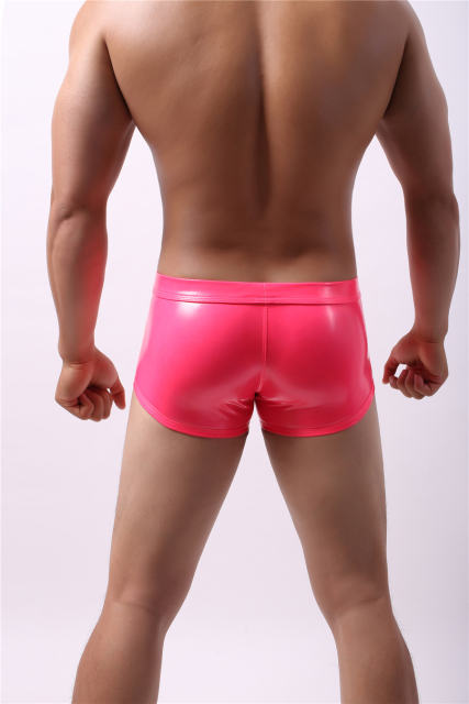 Men Fetish Gay Shorts Jockstrap Wrap Penis Pouch Faux Leather Boxers PQA5-02E