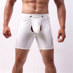 Wetlook Boxers Faux Leather Shorts Fetish Gay Underpants PQA5-07C