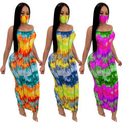 Printed Summer Maxi Dresses Tie-dyed Fashion Dress for Women PQCM766B
