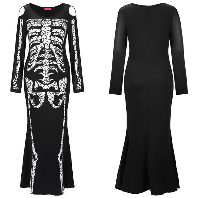 Halloween Ghost Uniform Horror Skeleton Costume Performance Clothing PQX053
