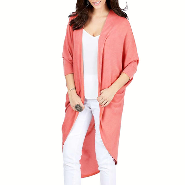 Autumn Irregular Jacket Loose Mid-length Shawl Tops Knitted Cardigan PQLQ036C