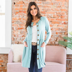 Winter Long Sleeve Cardigan Women Sweater V-neck Casual Blouse PQLQ024A