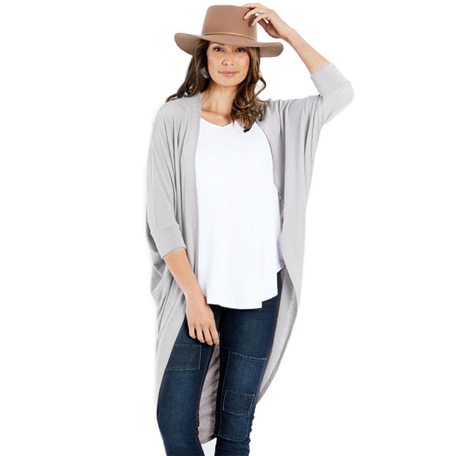 Autumn Irregular Loose Mid-length Shawl Tops Knitted Cardigan Jacket PQLQ036B
