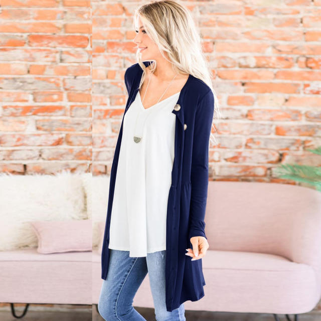 Winter Long Sleeve Cardigan Women Sweater V-neck Casual Blouse PQLQ024A