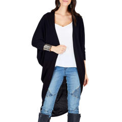 Autumn Irregular Loose Mid-length Shawl Tops Knitted Cardigan Jacket PQLQ036B