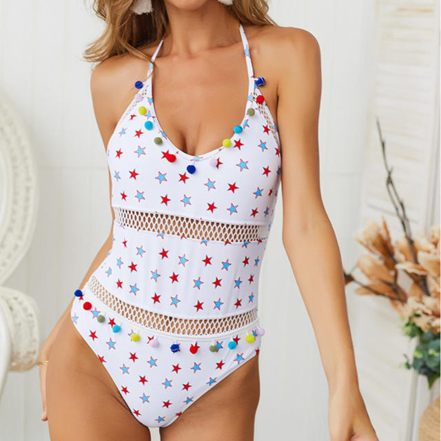 One Piece Swimwear Summer Mesh Beach Wear Women Swimming Costume PQ19002B