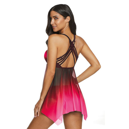 Sexy Chubby Women Swimdress Female Plus Size Beach Dress PQ2038