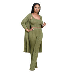Autumn Casual Suit Fashion Pit Long Sleeve Cloak With Vest and Pants PQ4315A