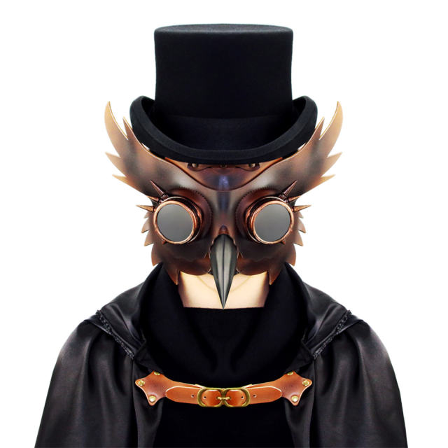 Steampunk Plague Beak Mask Faux Leather PU Halloween Bar Props PQHG091